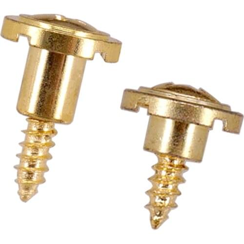Tooyful Durable 2pcs Iron Guitar Round String Tree Retainer with Screws Set for ST Electric Guitar Parts Golden
