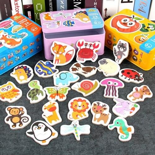 Childrens wooden educational diy jigsaw puzzle to teach babies intelligence development educational toys