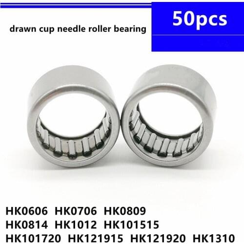 50pcs/lot HK0606 HK0706 HK0809 HK0814 HK1012 HK101515 HK101720 HK121915 HK121920 HK1310 Drawn Cup Caged Needle Roller Bearing