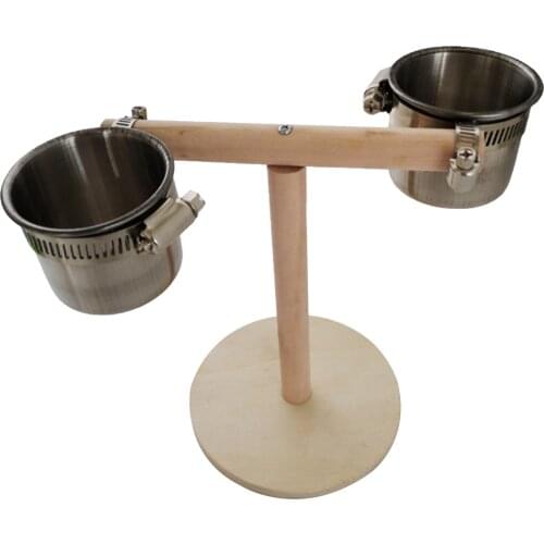 Parrot Chewing Toy Bird Toy Log Color Swing Stand Suspension Bridge Food Bowl Cup Holder