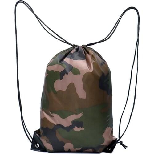 Camouflage Backpack Drawstring Gym Bag Travel Sport Outdoor Bag Lightweight SCIE999