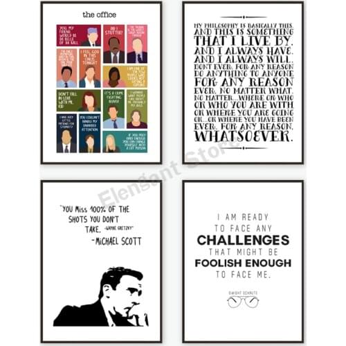 The Office TV Show Characters Poster Wall Art Canvas Painting The Office Fans Gifts Motivational Movie Quote Prints Wall Decor