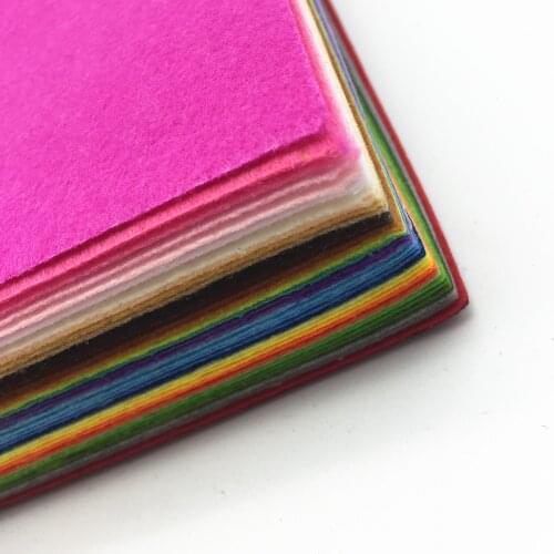 40 colors/lot 30x30cm Square Soft Felt Fabric Sheets Polyester Non-woven 1MM Thick Handmade DIY Patchwork Crafts Not woven Cloth