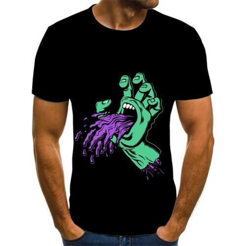 2021 summer 3D printed T-shirt men and women cartoon short-sleeved round neck sports T-shirt workout clothes fashion hip-hop top