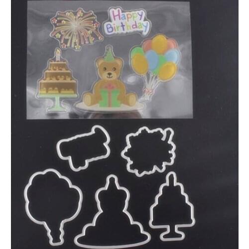 YLCD1581 Happy Birthday Metal Cutting Dies And Stamps For Scrapbooking Stencils DIY Album Cards Decoration Embossing Die Cuts
