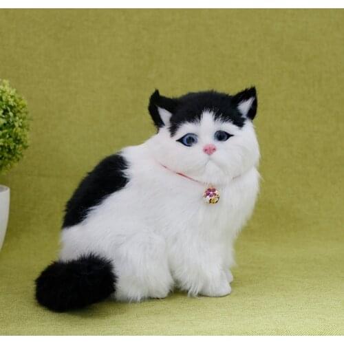 Simulation animal cat model cat doll kitten child animal plush toy cute home decoration jewelry birthday gift