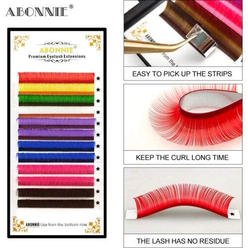 Abonnie Premium Matte Dark Private Label Foil Eyelash Extensions 0.07 10-15mm Silk Mink Individual Lashes