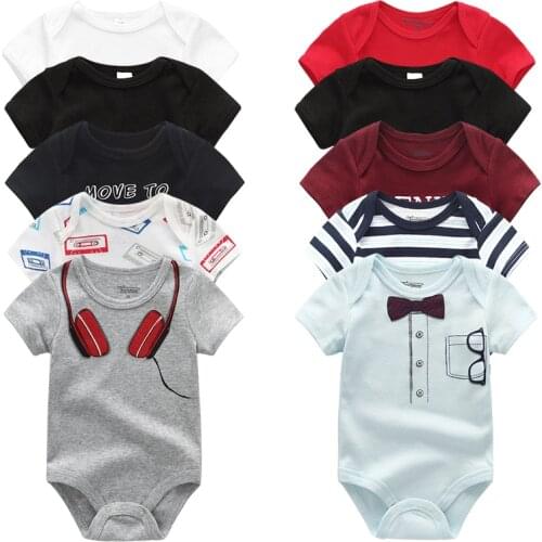 2019 5PCS/Lot Baby Boy Clothes Newborn Unicorn Girls Clothing Bodysuits Baby Girl Clothes Girl Dress Cotton Roupas de bebe