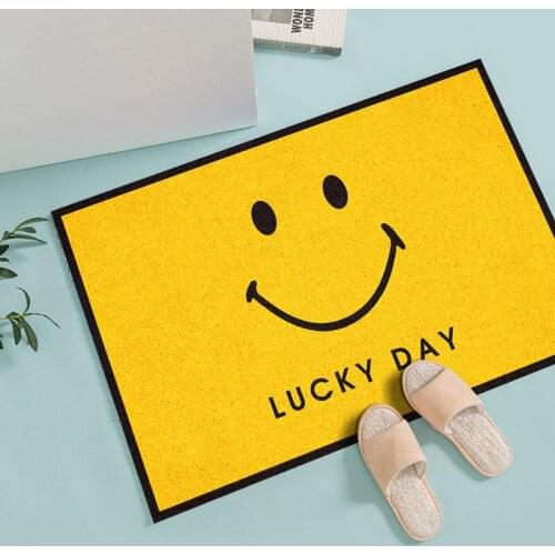 Nordic Smile Face Anti-slip Mat Carpet Living Room Kitchen Bath Hallway Doormat Custom Dustproof Home Entrance Door Mat Carpet