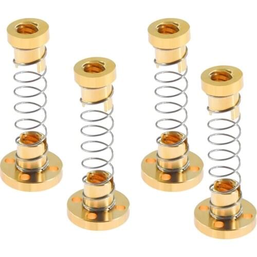 T8 Anti Backlash Spring Loaded Nut Elimination Space Nut for 8mm Acme Threaded Rod Lead Screws (Pack of 4)