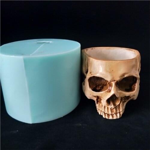 PRZY HP0134 Big Skull Cement Concrete Flower Pot Silicone Mould Resin Silicone Mold Silicone Rubber Eco-friendly
