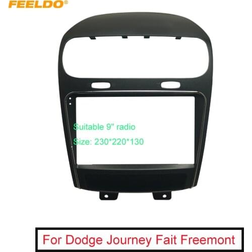 FEELDO Car 9 Inch Audio Face Plate Fascia Frame For Fait Freemont 2Din Big Screen Radio Stereo Panel Dash Mount Frame Kit