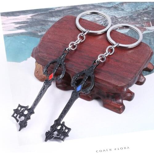 RJ High Quality Kingdom Hearts Sora Keyblade Keychain Key Shape Weapon Pendant Keyring Women Men Choker Souvenir Jewelry