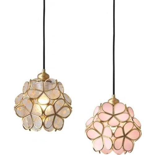 Nordic Creative Luxury Bedroom Bedside Restaurant Balcony Bathroom Handmade Glass Petal Chandelier