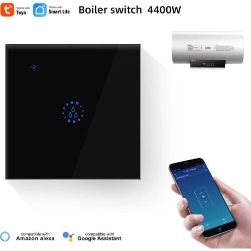 EU US 4400W WiFi Boiler Water Heater Switch,Tuya Smart Life App ON/OFF,Remote Control,Timer,Voice control Google Home Alexa