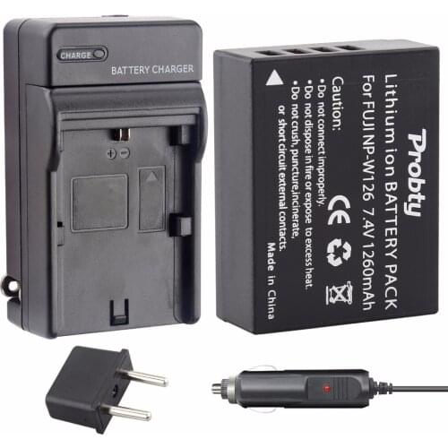 Probty NP-W126 NP W126 NPW126 Battery + Charger kit for Fujifilm HS30EXR X-A1 X-A2 X-A3 X-E1 X-E2 X-E2S X-M1 X-Pro1 X-T1 X-T10