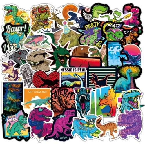 10/30/50PCS Dinosaur World Graffiti Sticker Personality Cartoon Body Sticker Car Trunk Skateboard Guitar Sticker Wholesale