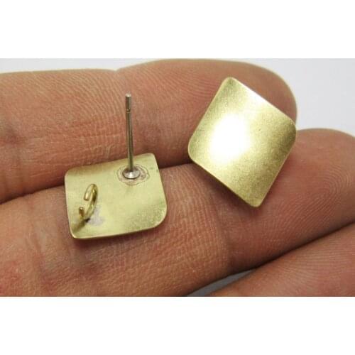 10pcs Brass Earring post 17x14mm Brass earrings rhombus stud earrings findings R278