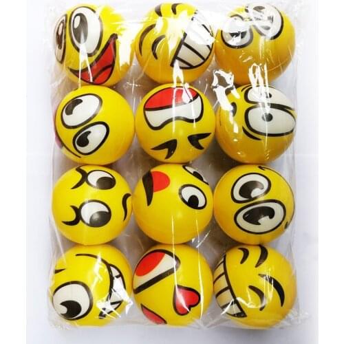 12pcs 6.3cm Stress Balls Grimace Smiley Laugh Face Soft Foam PU Squeeze Squishy Balls Toys for Kids Children Adults