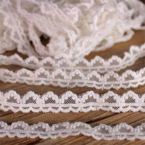 15yard*1.2 cm Embroidery Rose Lace Ribbon Cotton Lace DIY Sewing Handmade Crafts Wedding Fashion Sleeve Skirt Edge Accessories