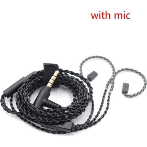 DIY 0.78mm 2 Pin Upgrade Cable for Weston TFZ 1964 W4r Um3x Es3 Es5 Earphone Copper Cable with Mic for IPhone Android IOS