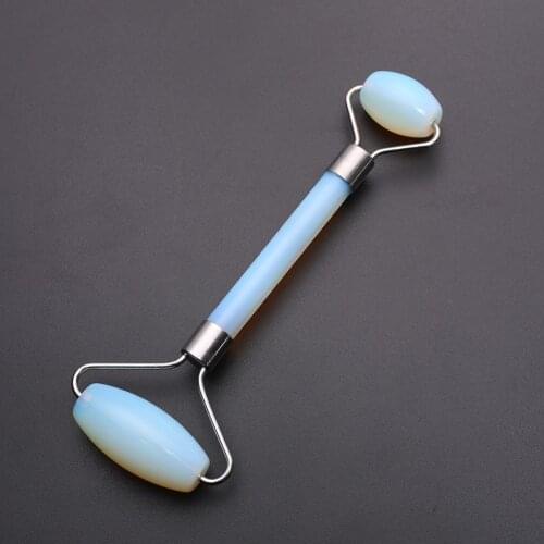 3PC Beauty Care Opal Roller Slimming Face Massage Lifting Tool Natural Stone Aquamarines Facial Massage Roller Skin Massage Free