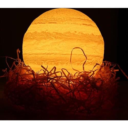 3D Light Print Jupiter Lamp Table Lamp Colorful Moon Lamp Rechargeable Change Touch Usb Led Night Light Home Decor Creative Gift