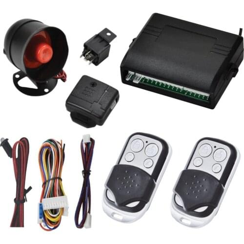 Car Alarm Vehicle System 1-Way Remote Central Door Lock Keyless System With 2 Remote Control Burglar Protection Security System