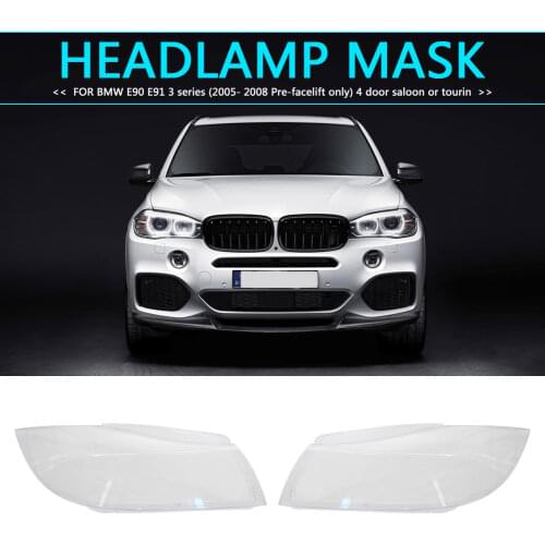 Car Lights Headlight Head Lamp Cover Headlight Lens Clear for BMW E90 E91 3 Series 2005-2008 4 Door Saloon Touring
