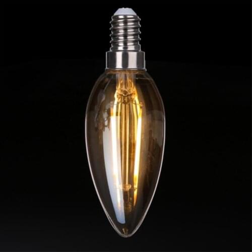 YANG MIN Free Shipping Factory Direct sales warm white Color E14 4W amber C35 LED Filament Candle Bulb