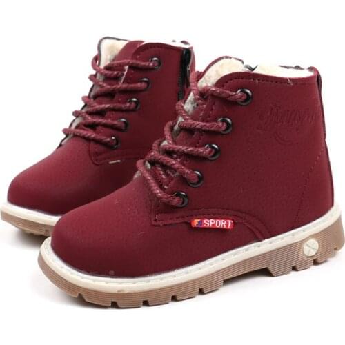 Children Boys Boots Shoes Kids Girls Winter Snow Boots Baby Girls Warm Fashion Martin Boots Baby Thick Shoes Cotton-Padded Boots