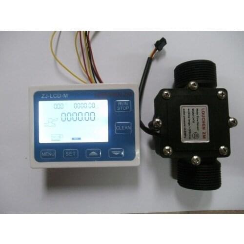 G1-1/2" 1.25 Flow Water Sensor Meter+LCD Display Quantitative Control 1-120L/Min
