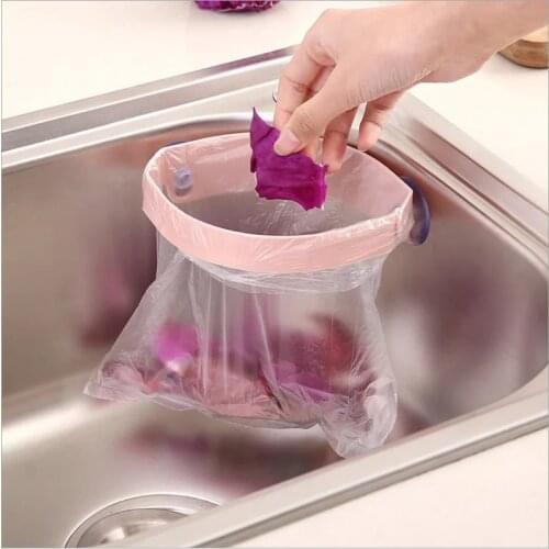 Hot Sale Creative Power Suction Cup Garbage Bag Kitchen Clip Garbage Storage Rack kitchen accessories organizer