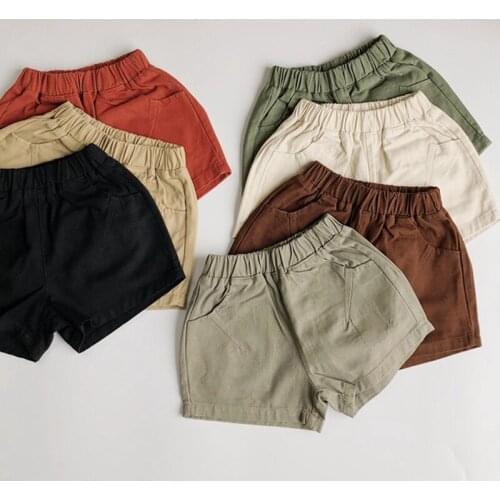 Summer Korean Style Baby Boys Girls Cotton Pants Childrens Clothing Kids Casual Fashion Solid Color Shorts