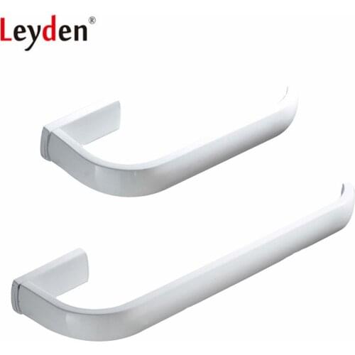 Leyden Whitened Brass 2pcs Wall Mounted Towel Ring Holder Toilet Paper Holder Roll Paper Holder Bathroom Accessories Set