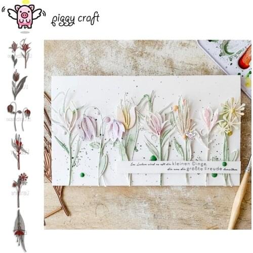 Piggy Craft metal cutting dies cut die mold 2021 Flower leaf series Scrapbook paper craft knife mould blade punch stencils dies