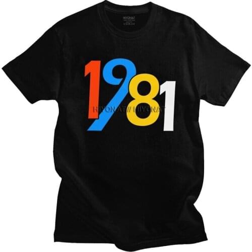 Mens Fashion 1981 T Shirts Short Sleeved Cotton Tshirts Stylish T-shirt Graphic 40th Birthday Gifts Tee Plus Size Apparel