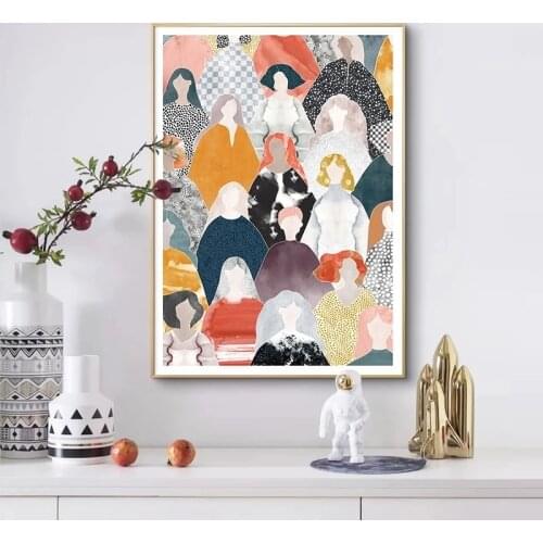 Minimalist Abstract Style House People Canvas Painting Wall Art Nordic Posters and Prints Wall Pictures for Living Room Decor