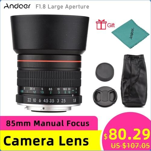 Andoer 85mm F1.8 Large Aperture Camera Lens Medium Telephoto Full Frame MF Portrait Camera Lens EF Mount for Canon EOS 4000D