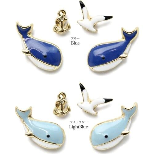Adorable Enamel Whale Seagull Anchor Stud Earrings Women Animal Fashion Jewelry Accessory