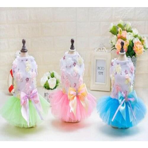 Pet Dog Clothes Thin Princess Pettiskirt Spring And Summer Candy Color Skirt Mesh Thin Teddy Bichon Small Pet Dog dress DC822