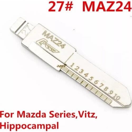 Original Engraved Line Key For 2 in 1 LiShi/Mazda24 Scale Shearing Teeth Blank Key NO.27 For Mazda Series,Vitz[10pcs/lot]