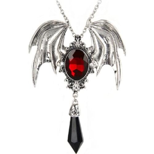 Bat Necklace Women Men Gothic Jewelry Bat Wings Crystal Pendant Necklace Long Women Accessories Hot Sale Gifts For Best Friends