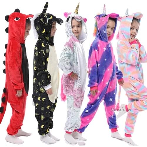 Kigurumi Pajamas Unicorn For Children Baby Girls Pyjamas Boys Sleepwear Animal Fox Cat Licorne Onesie Kids Costume Jumpsuit