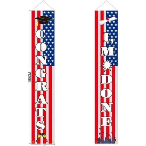 Hanging Flags Banners 2020 Congrats Grad Graduation Decorations Letter Background Door Couplet Home Mall 4 Style