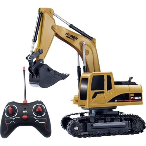 RC Simulation Toy RC Excavator Remote Control Vehicle With Light For Boys Universal Remote Control Toys Children Collection Toys