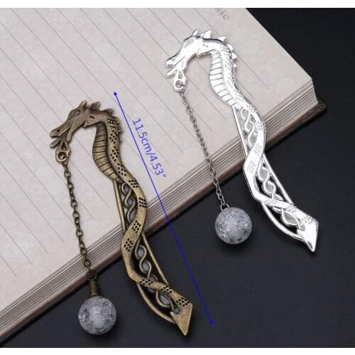H05B Retro Luminous Night Dragon Bookmark Label Reading Maker Book Stationery Student Gift
