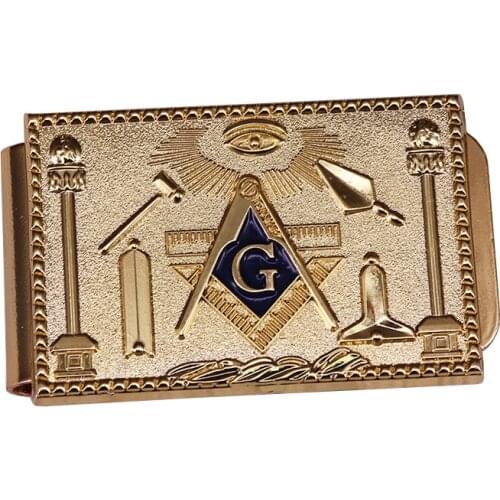 Luxurious Golden Masonic Money Clip Cool Vintage Memorabilia Collection