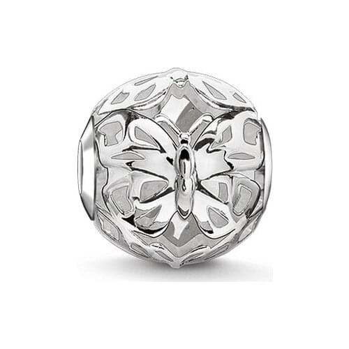 925 Sterling Silver Hollow Butterfly Beads Fashion Thomas Style Karma Bead Jewelry Ts Gift Fit Necklaces Bracelets for Women Men