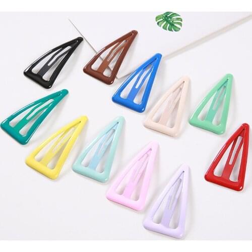Sweet Candy Color Girl Hair Clip Bobby Pin Geometric Triangle Barrette Kids Hairpin Metal Accessories Beauty Styling Tools